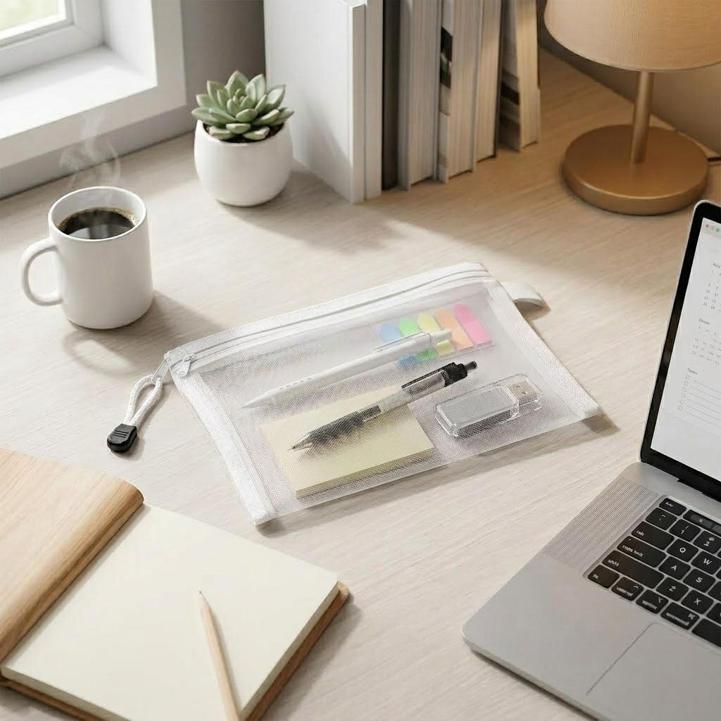 Professional Transparent Mesh Zipper Folder