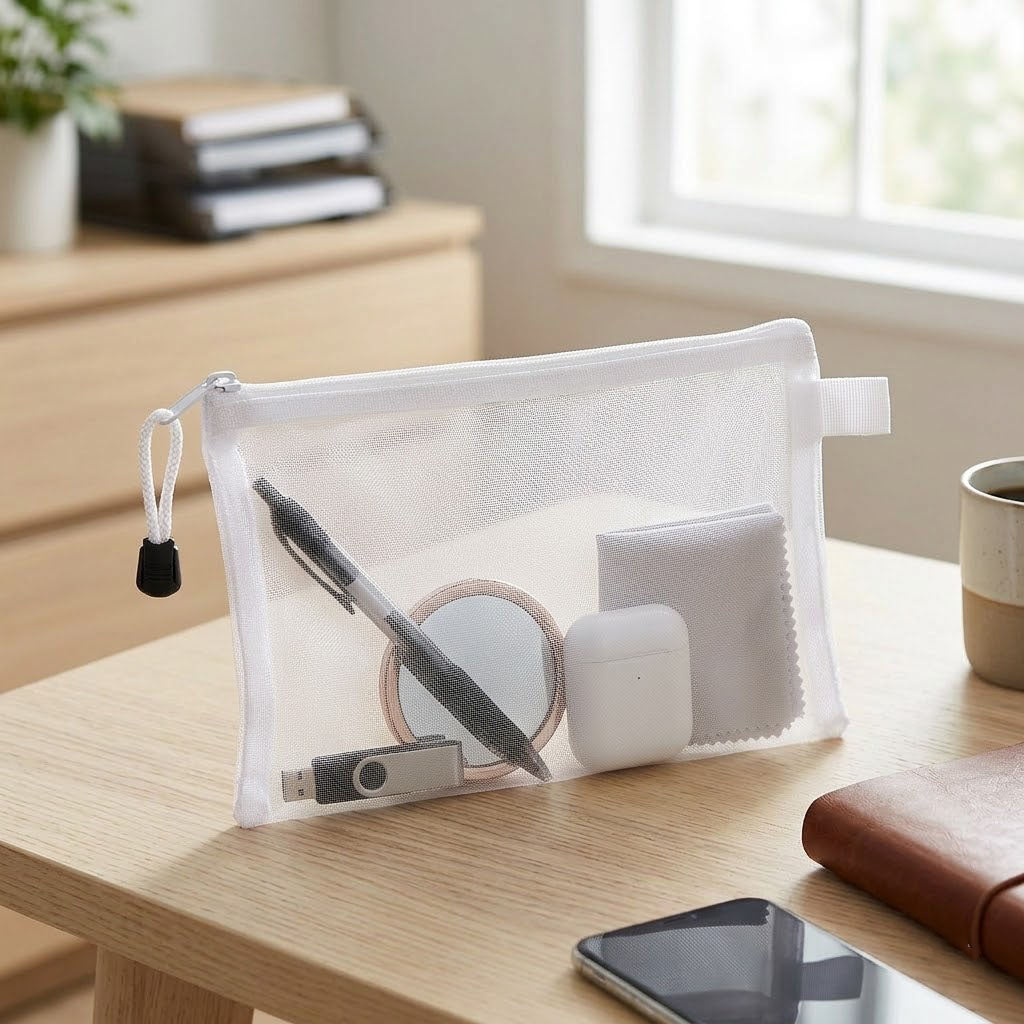 Professional Transparent Mesh Zipper Folder